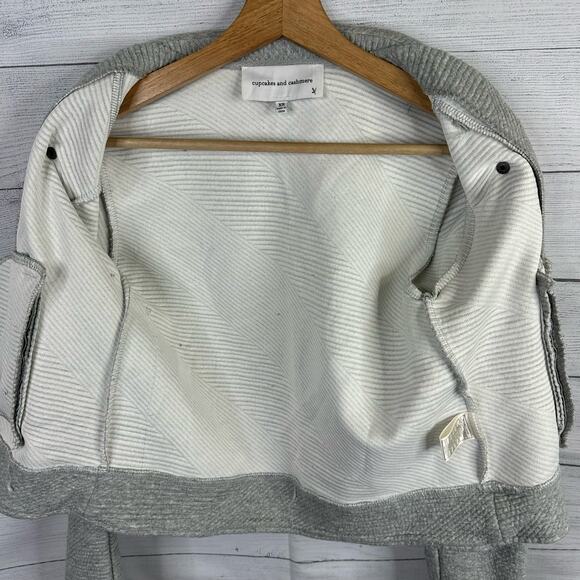 Cupcakes and Cashmere Womens size XS Wesley Moto Ribbed Gray Asymmetrical Jacket - Picture 11 of 13